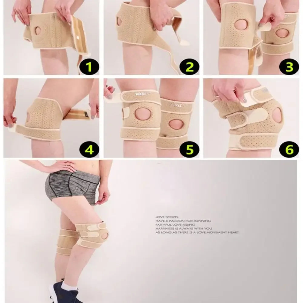 Adjustable Knee Supporter Brace - Nude Left