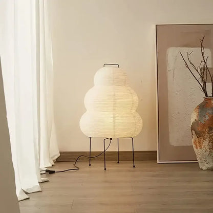 Akari Noguchi Yong Table Lamp Japanese Rice Paper Design, Handcrafted Decorative Desk Light - EU