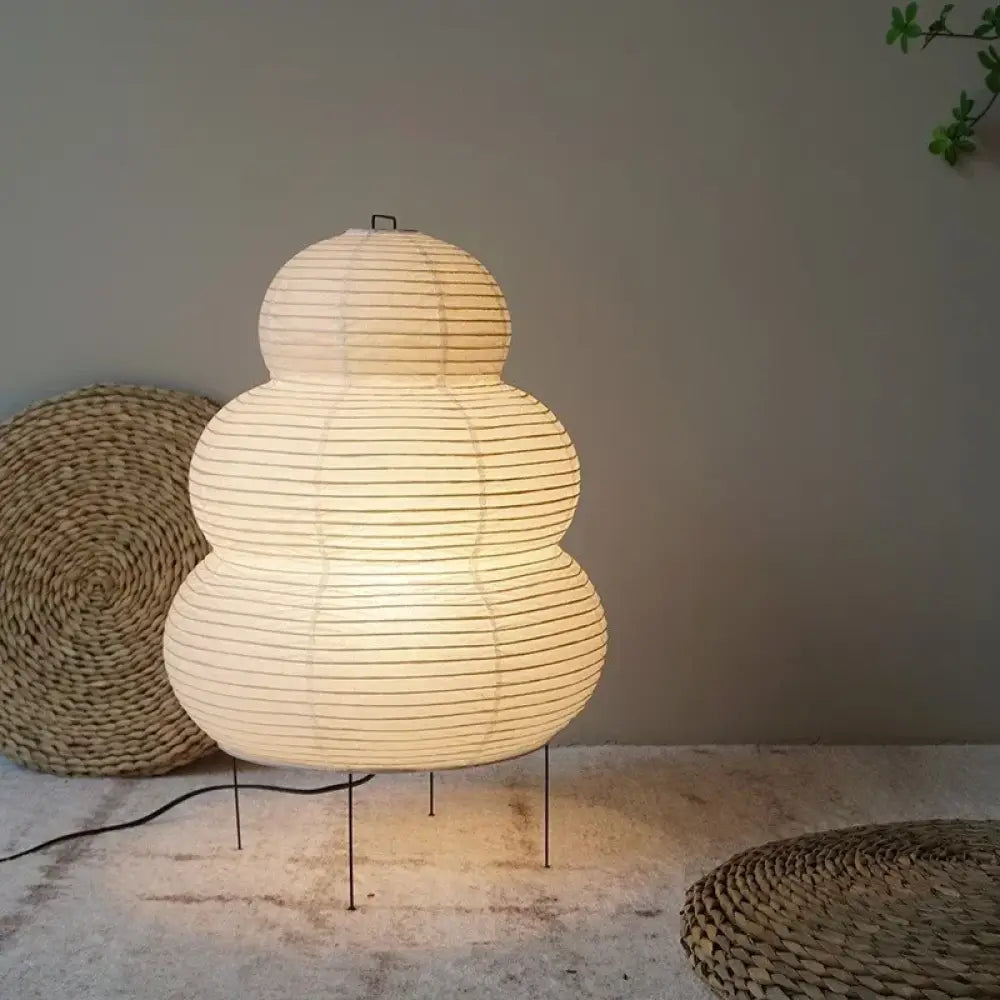 Akari Noguchi Yong Table Lamp Japanese Rice Paper Design, Handcrafted Decorative Desk Light