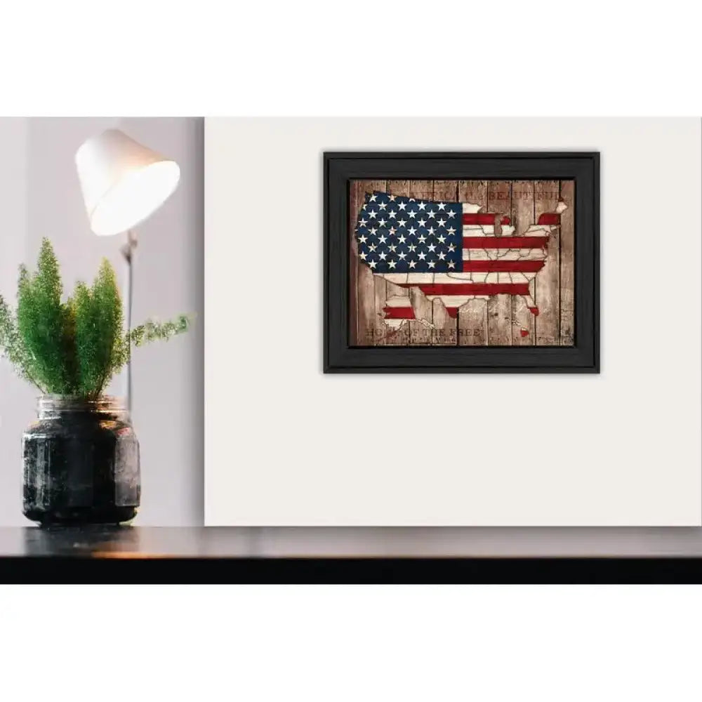 America the Beautiful Framed Wall Art 14x18’’ Black Frame Inspirational Decor