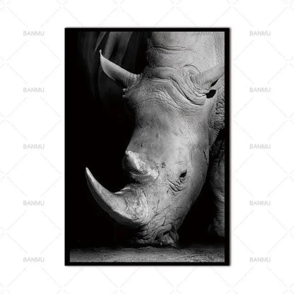 Animal Canvas Wall Art - 20cmx30cm / Rhino