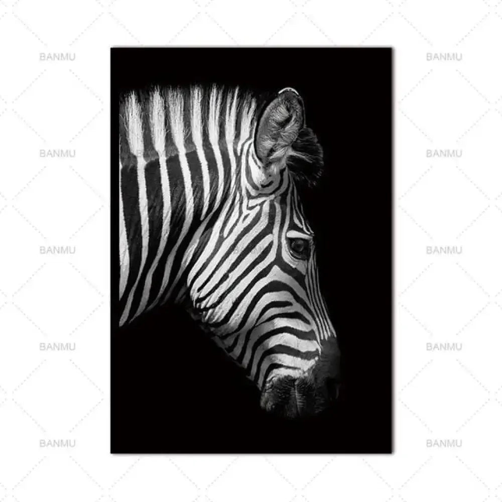 Animal Canvas Wall Art - 20cmx30cm / Zebra Profile