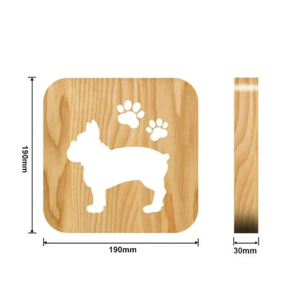 Animal Paw Print Night Light - Bulldog