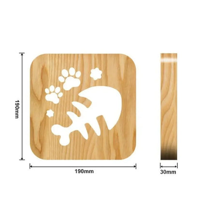 Animal Paw Print Night Light - Fish Bone