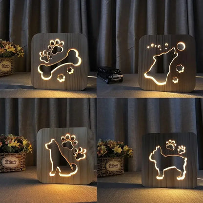 Animal Paw Print Night Light - Cat