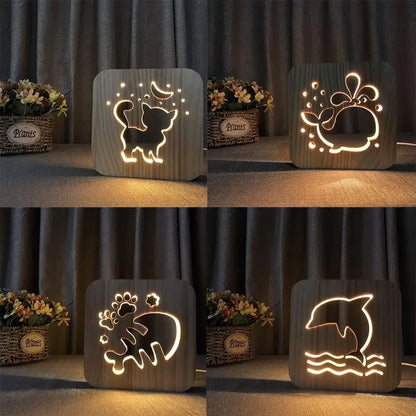 Animal Paw Print Night Light - Cat