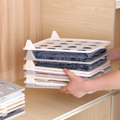 Anti-Wrinkle Folding Clothes Board Wardrobe Storage Organizer - BEIGE / 1 Pc