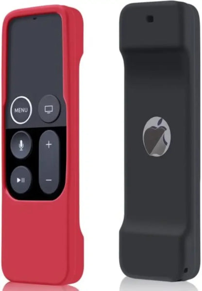 Apple TV 4K/ 4th Gen Remote Light Weight Anti-Slip Shock Proof Silicone Cover - Black And Red