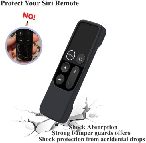 Apple TV 4K/ 4th Gen Remote Light Weight Anti-Slip Shock Proof Silicone Cover