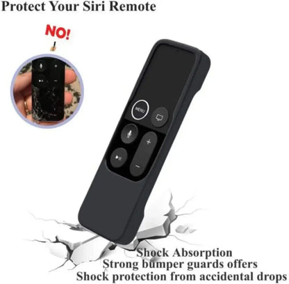 Apple TV 4K/ 4th Gen Remote Light Weight Anti-Slip Shock Proof Silicone Cover - Black