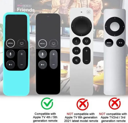 Apple TV 4K/ 4th Gen Remote Light Weight Anti-Slip Shock Proof Silicone Cover - Black