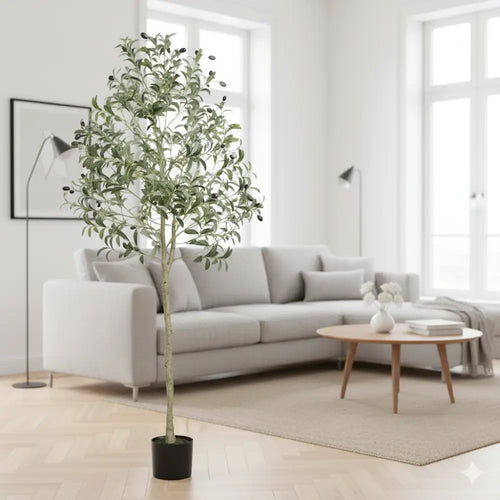 Artificial Olive Tree | Anti-Tip, Low-Maintenance Faux Plant for Home Decor