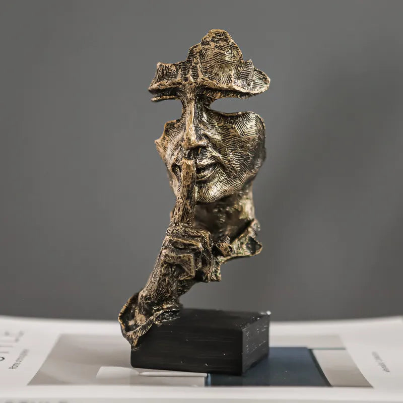 ARTLOVIN Vintage Thinker Figurine Abstract Face Art Sculpture