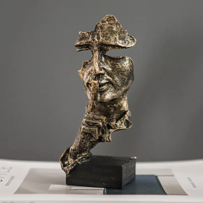 ARTLOVIN Vintage Thinker Figurine Abstract Face Art Sculpture