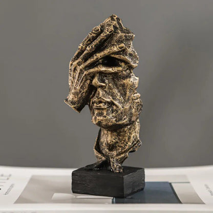 ARTLOVIN Vintage Thinker Figurine Abstract Face Art Sculpture