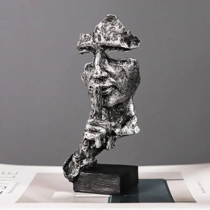 ARTLOVIN Vintage Thinker Figurine Abstract Face Art Sculpture - A -white
