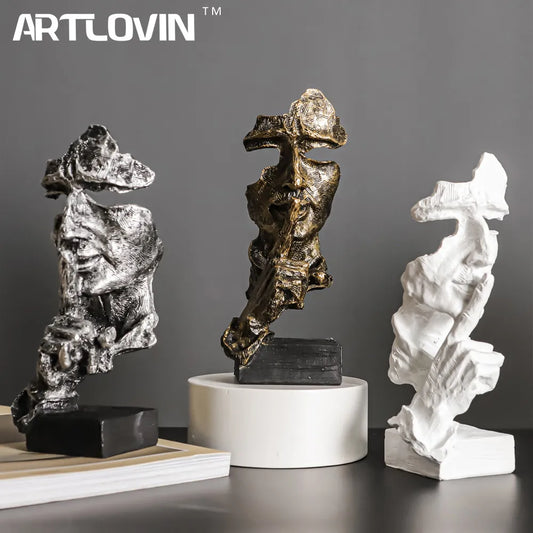 ARTLOVIN Vintage Thinker Figurine Abstract Face Art Sculpture