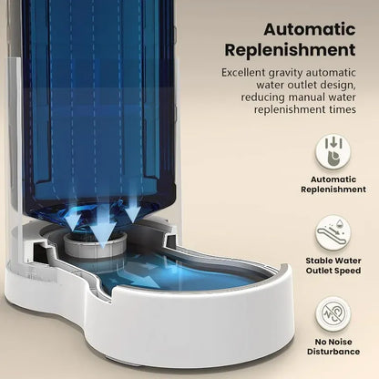 Automatic 9L Pet Water Dispenser with Stainless Steel Bowl, Gravity Feeder, BPA-Free, Easy Clean