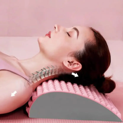 Back Stretcher Pillow Neck Lumbar Support Massager - Pink