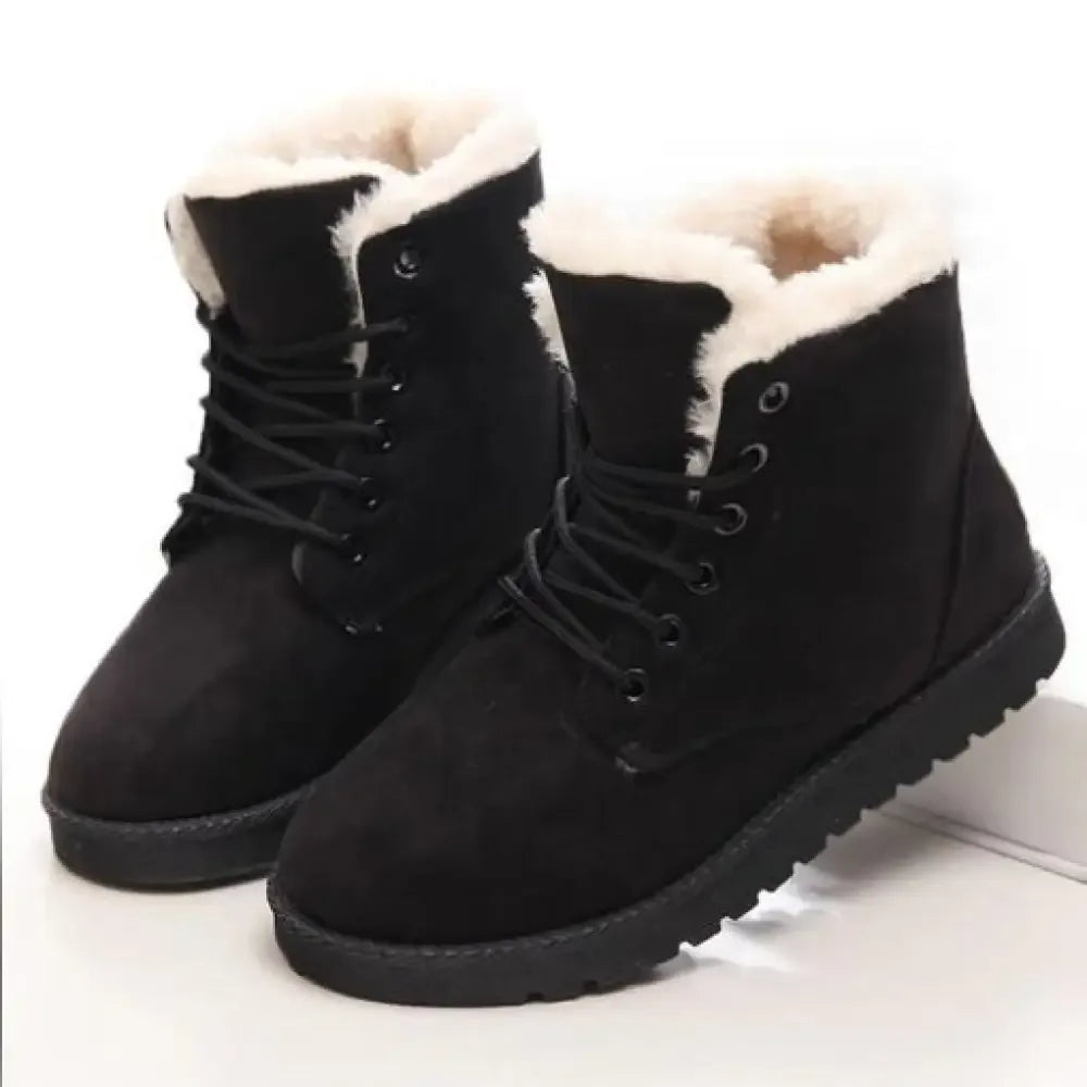 Best Women's Snow Boots Winter Warm Shoes - Black / 4.5
