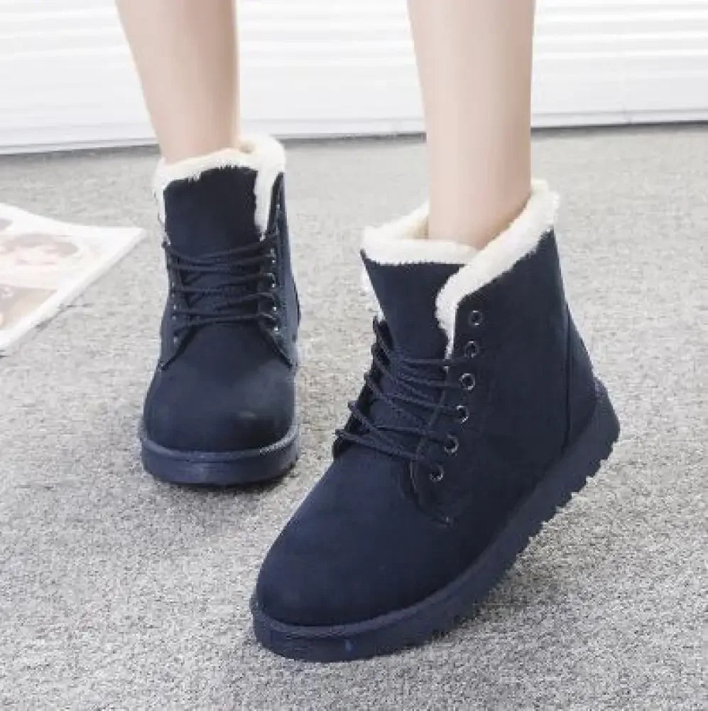 Best Women's Snow Boots Winter Warm Shoes - Blue / 4.5