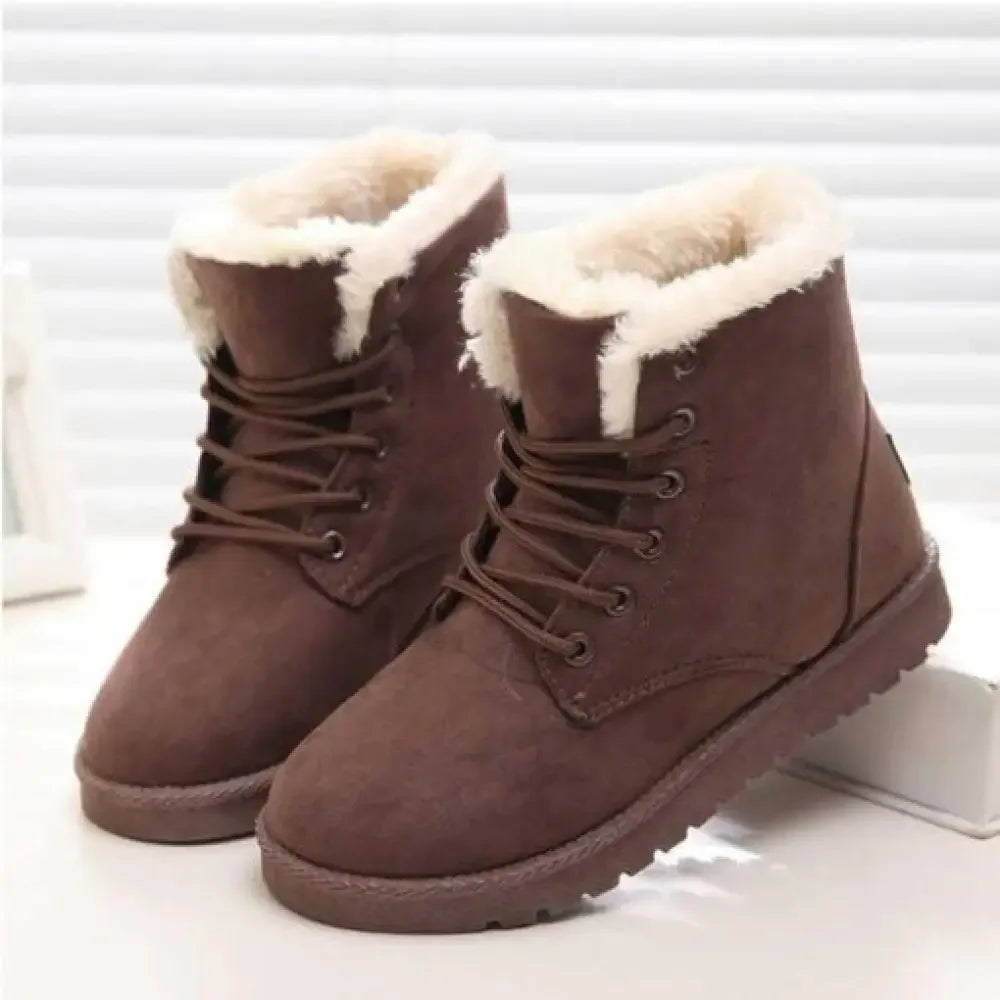 Best Women's Snow Boots Winter Warm Shoes - Brown / 4.5