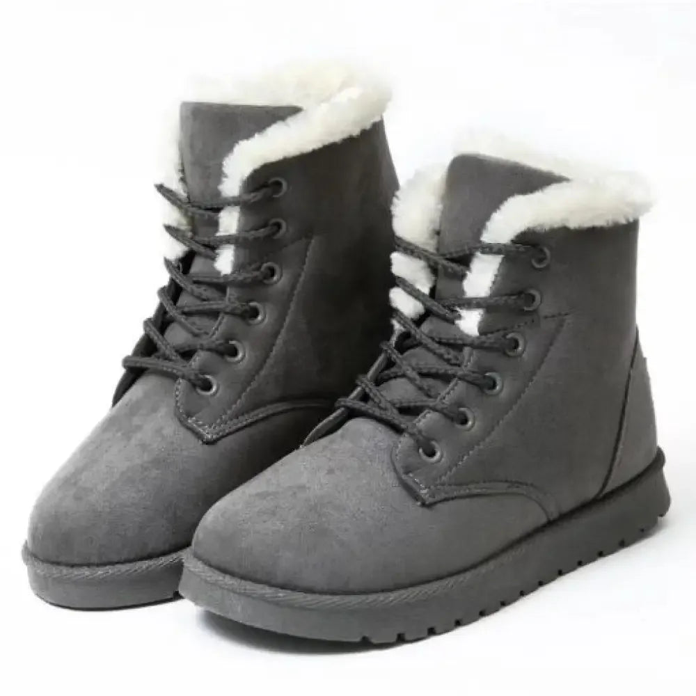 Best Women's Snow Boots Winter Warm Shoes - Gray / 4.5