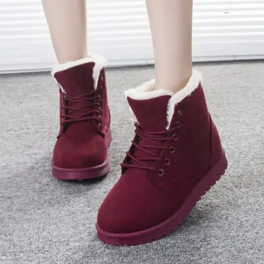 Best Women's Snow Boots Winter Warm Shoes - Beige / 4.5