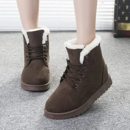Best Women's Snow Boots Winter Warm Shoes - Beige / 4.5