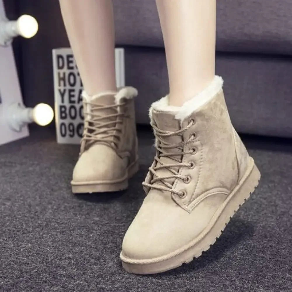 Best Women's Snow Boots Winter Warm Shoes - Beige / 4.5