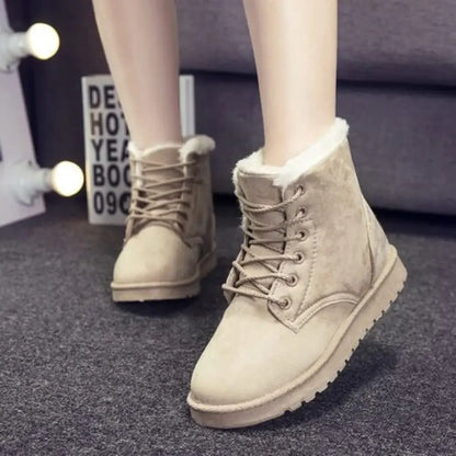 Best Women's Snow Boots Winter Warm Shoes - Beige / 4.5