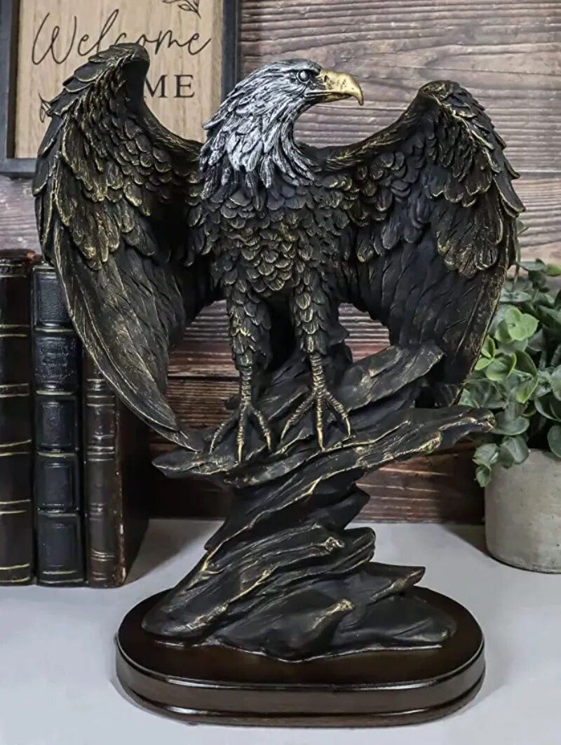 Bronze Resin Eagle Collectible Decorative Eagle Statue