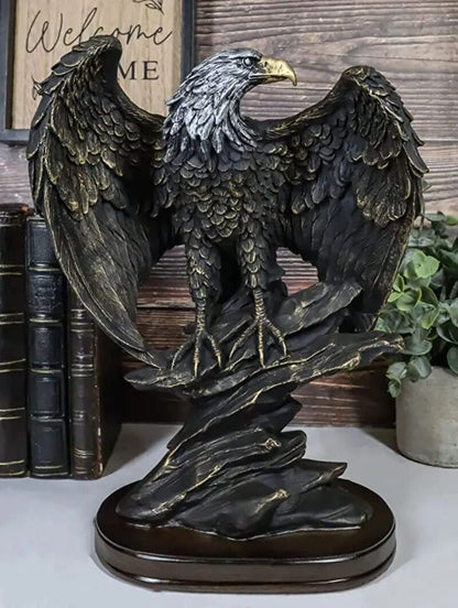 Bronze Resin Eagle Collectible Decorative Eagle Statue