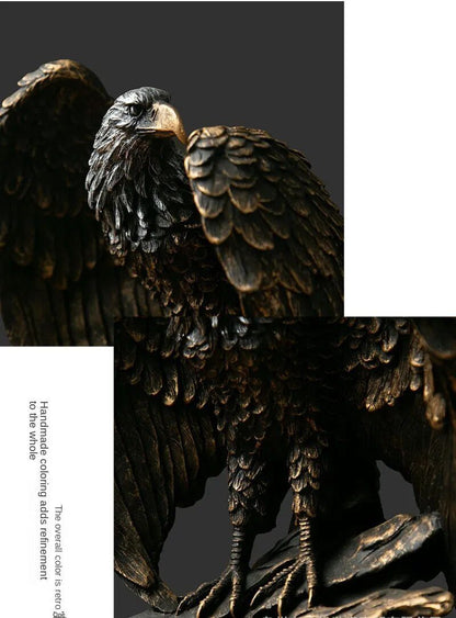 Bronze Resin Eagle Collectible Decorative Eagle Statue