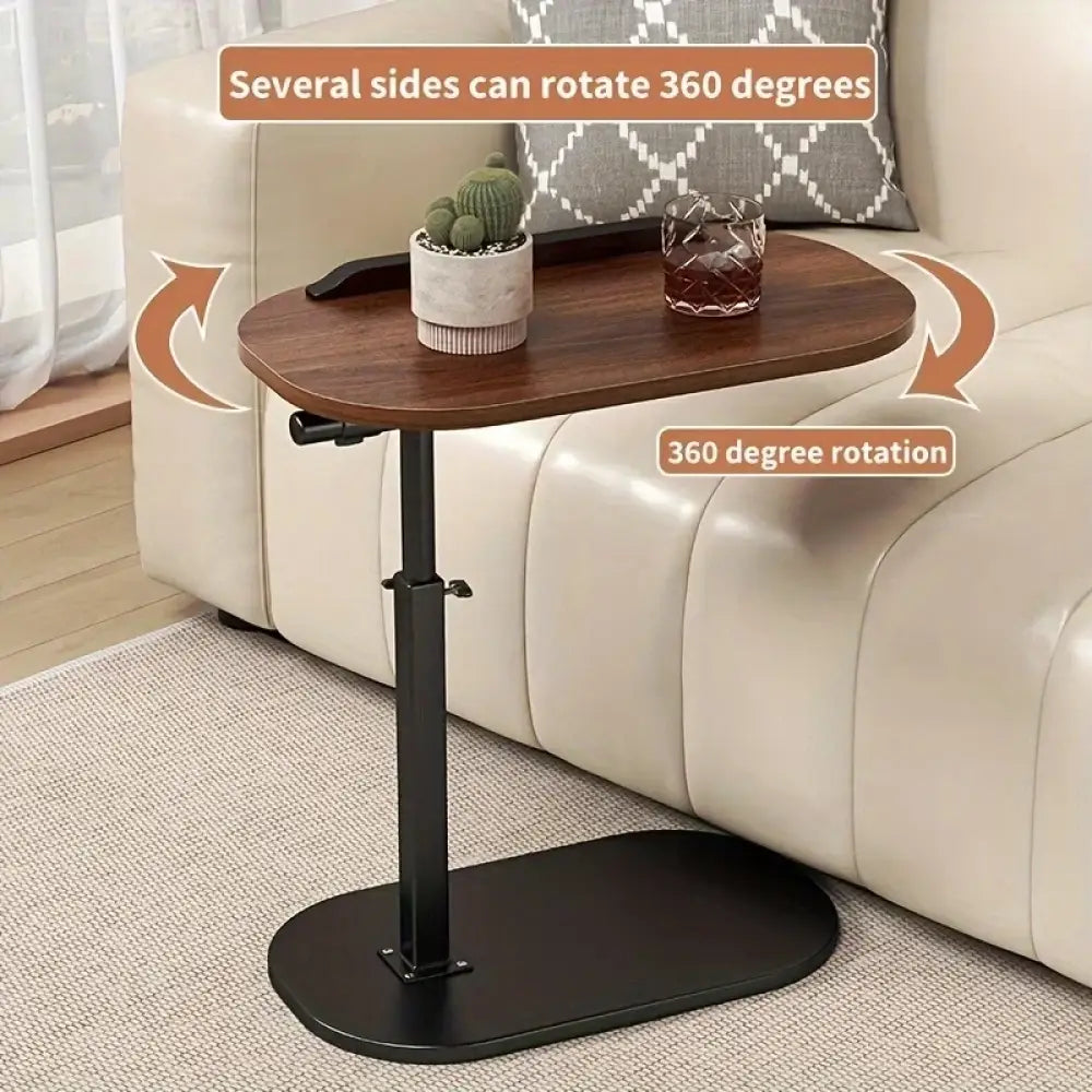 C-Shape Liftable & Reversible Side Table Modern Laptop Desk Coffee Table & Nightstand