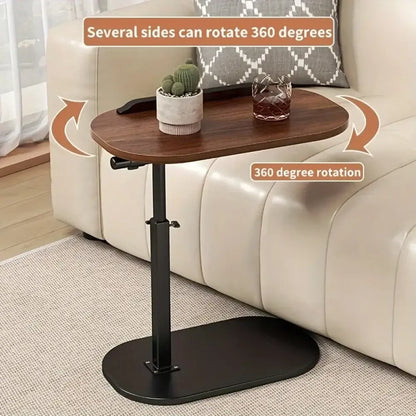 C-Shape Liftable & Reversible Side Table Modern Laptop Desk, Coffee Table, & Nightstand - 