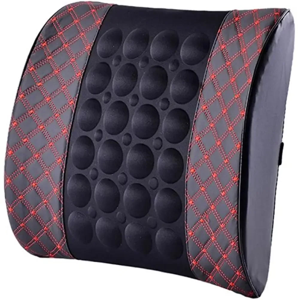 Car Massage Cushion Electric Lumbar Support Pillow - Red/Black