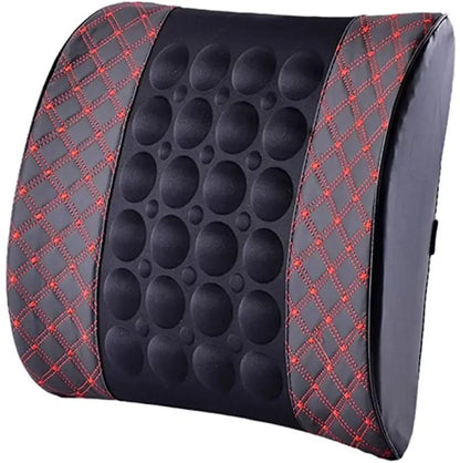 Car Massage Cushion Electric Lumbar Support Pillow - Red/Black