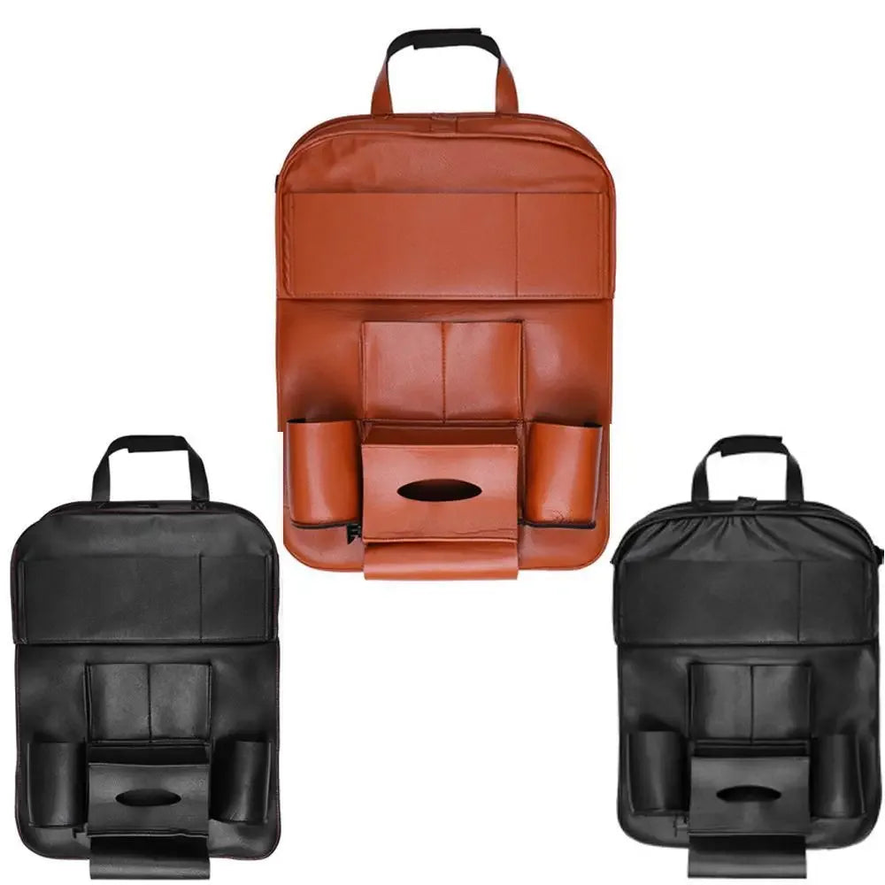 Car Organizing Seat Saver Backrest Storage Bag - Brown