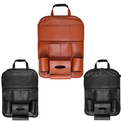 Car Organizing Seat Saver Backrest Storage Bag - Brown