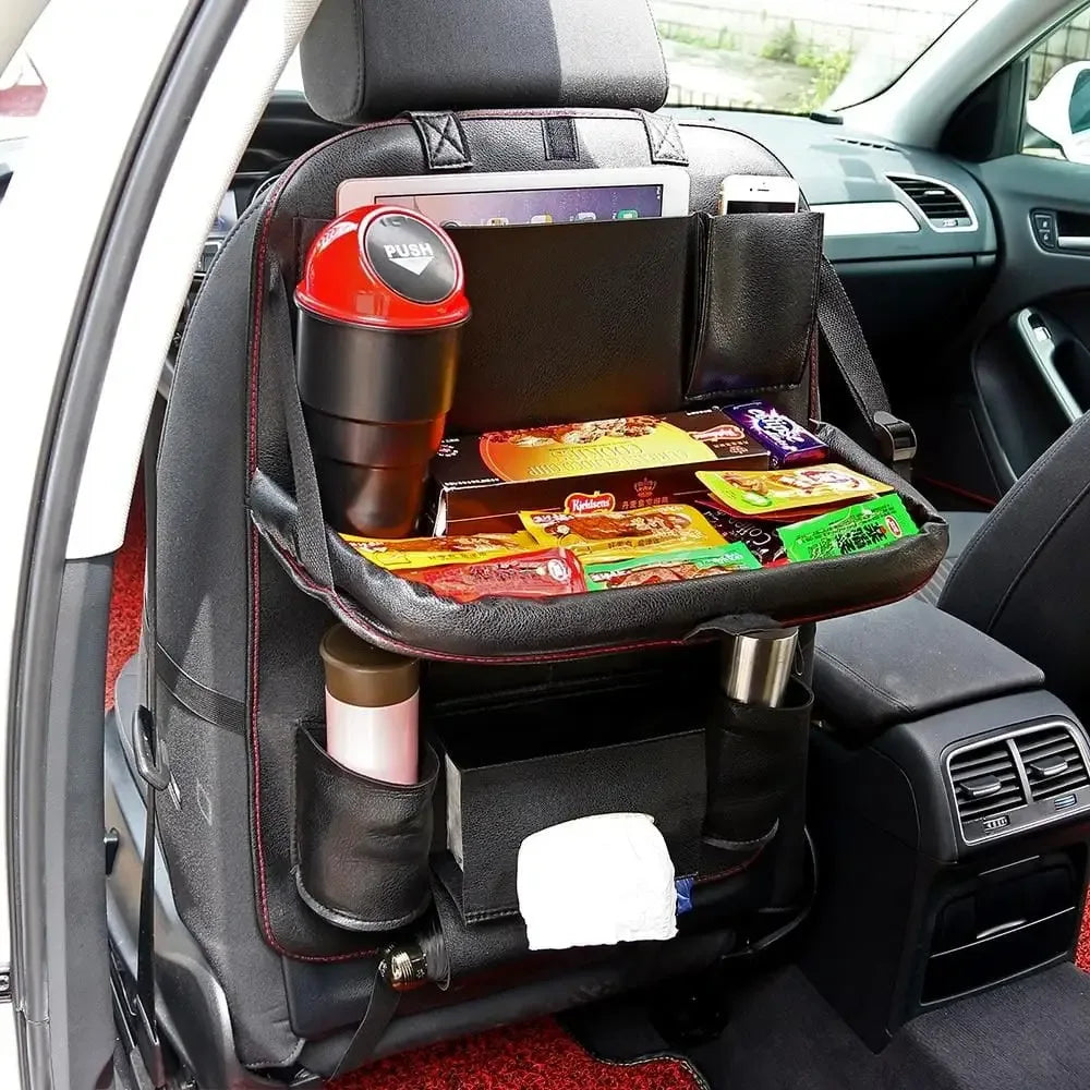 Car Organizing Seat Saver Backrest Storage Bag - Brown