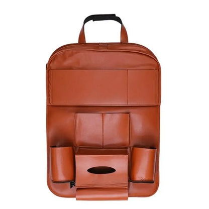Car Organizing Seat Saver Backrest Storage Bag - Brown