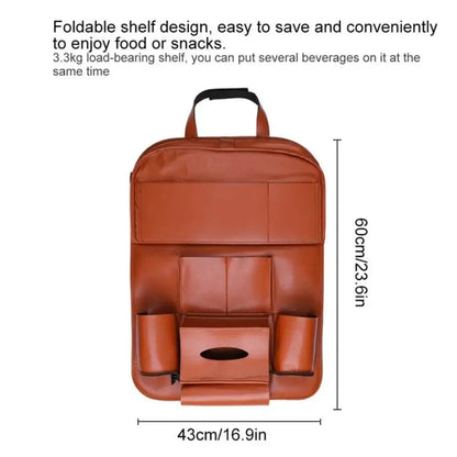 Car Organizing Seat Saver Backrest Storage Bag - Brown