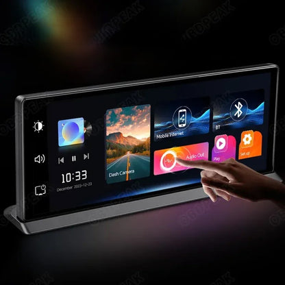 11.3" 4K Dual Lens Car DVR Dash Cam with Wireless CarPlay & Android Auto, GPS, 5G WiFi, FM & AUX