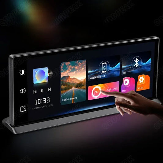11.3" 4K Dual Lens Car DVR Dash Cam with Wireless CarPlay & Android Auto, GPS, 5G WiFi, FM & AUX