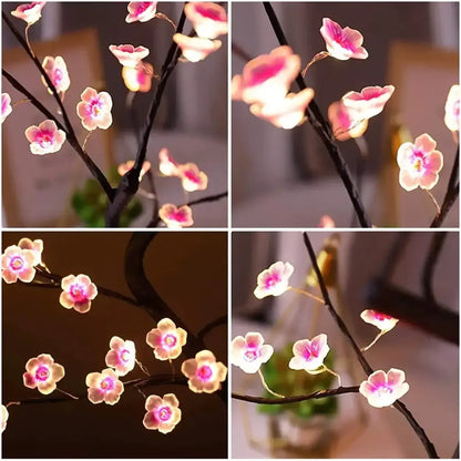 Cherry Blossom Tree Night Light Artificial Bonsai LED Lamp with Touch Switch - Plum blossom