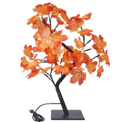 Cherry Blossom Tree Night Light Artificial Bonsai LED Lamp with Touch Switch - maple leaf