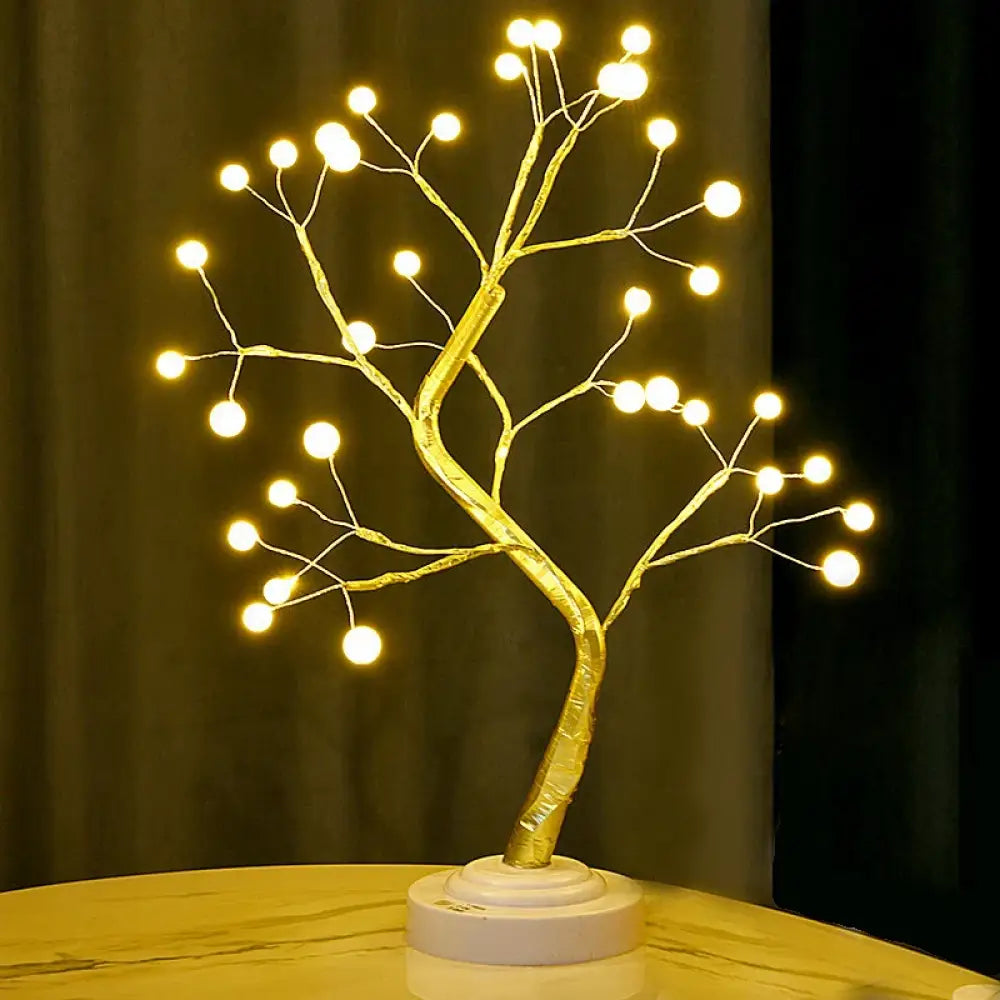 Cherry Blossom Tree Night Light Artificial Bonsai LED Lamp with Touch Switch