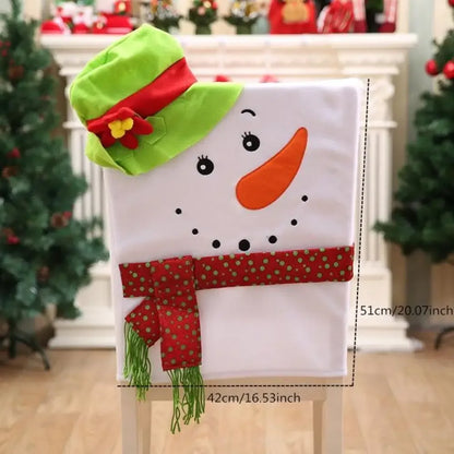 Christmas Chair Covers - green hat snowman