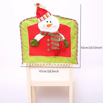 Christmas Chair Covers - scarf snowman